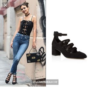 Rebecca Minkoff Blair Black Suede Pump, Size 8